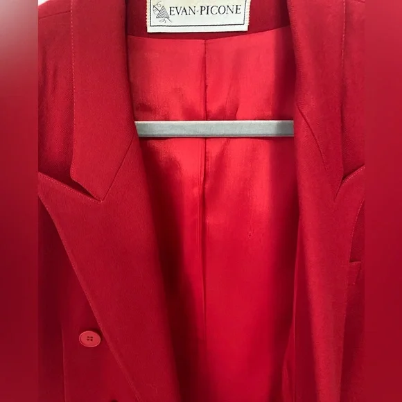 Vintage Red Double-breasted Blazer - Picture 4 of 15